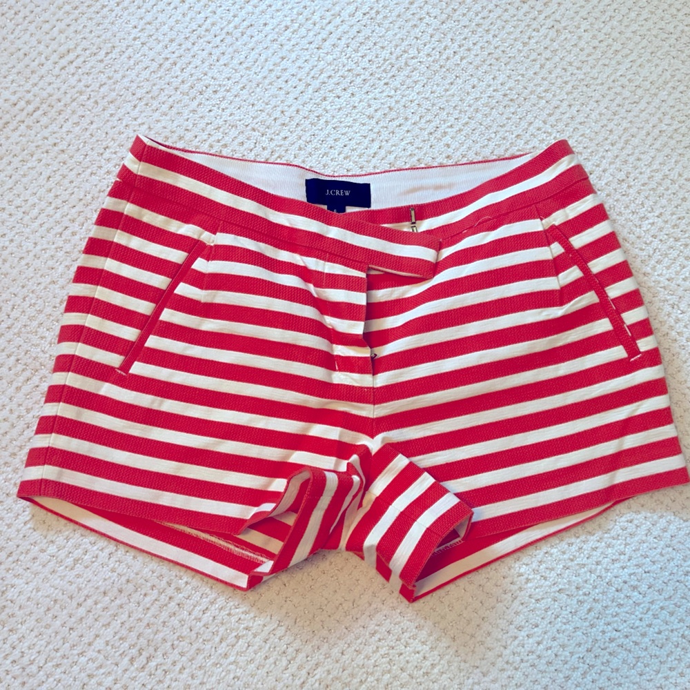 J. Crew Shorts orange/red and White Striped Women's Shorts